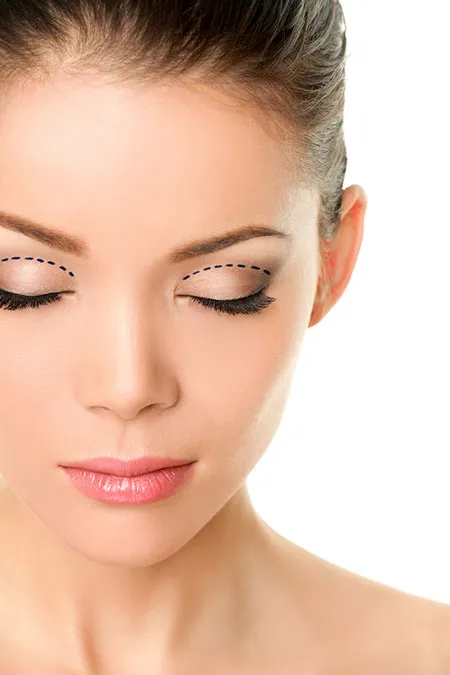 Beautiful woman's face with eyes closed